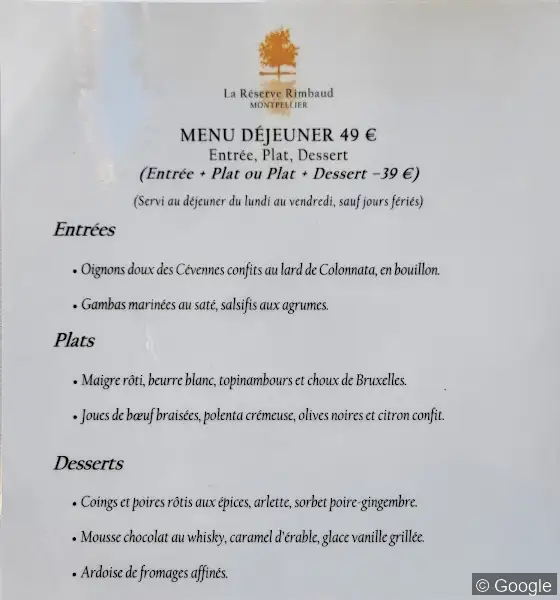 Photo 2 de La Réserve Rimbaud, restaurant à Montpellier